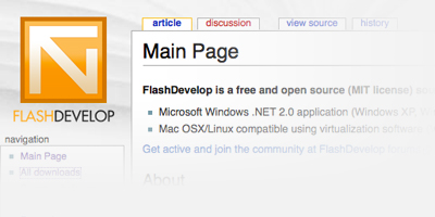 Mac + FlashDevelop + Flash CS4の環境を整えた
