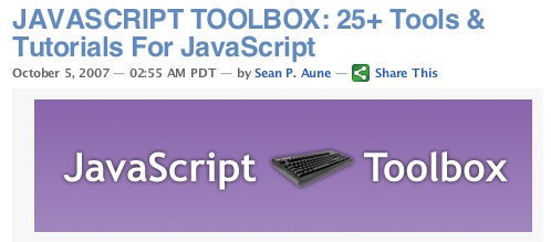 JAVASCRIPT TOOLBOX: 25+ Tools & Tutorials For JavaScript