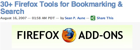 30+ Firefox Tools for Bookmarking & Search