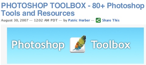 PHOTOSHOP TOOLBOX - 80+ Photoshop Tools and Resources
