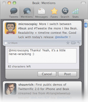 Macで使えるかっこいいTwitterクライアント『Beak』