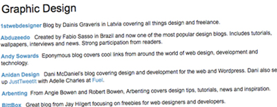 グラフィックデザインブログのリスト