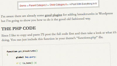 WordPressでパンくずリストを表示するシンプルなコード