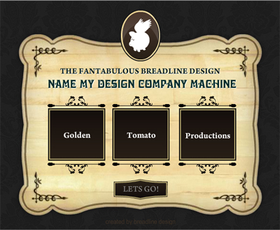 デザイン会社の名前を提示してくれる『Breadline Design Naming Machine』