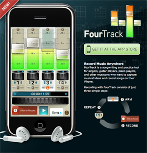 iPhoneで4トラックの録音ができるMTRアプリ『FourTrack』