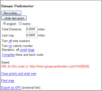 Gmaps Pedometer