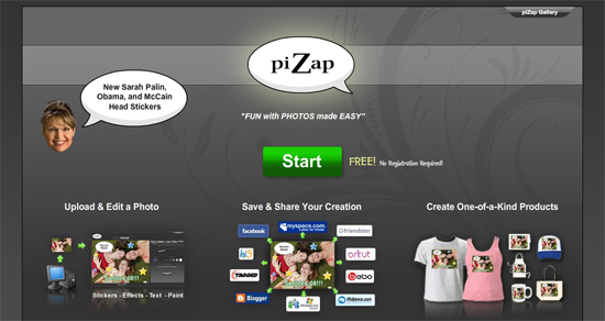 オンラインのプリクラ、Tシャツやマグカップにもなる『piZap』