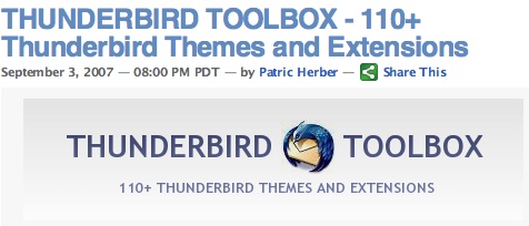 THUNDERBIRD TOOLBOX - 110+ Thunderbird Themes and Extensions